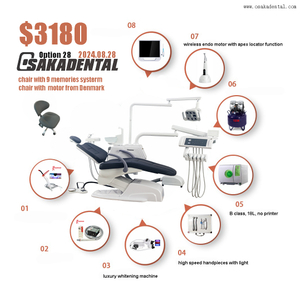 مجموعة وحدة طب الأسنان مع وحدة طب الأسنان الفاخرة ذات الخيار الكامل لعيادة الأسنان OSA-A3 الخيار 28