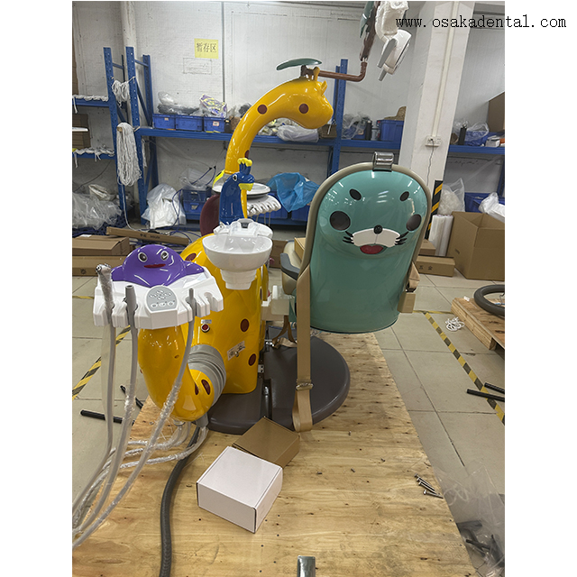 كرسي طب أسنان للأطفال على شكل زرافة مع شاشة LCD تفاعلية