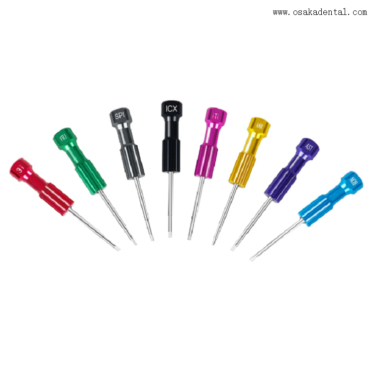 مفكات زراعة الأسنان الملونة