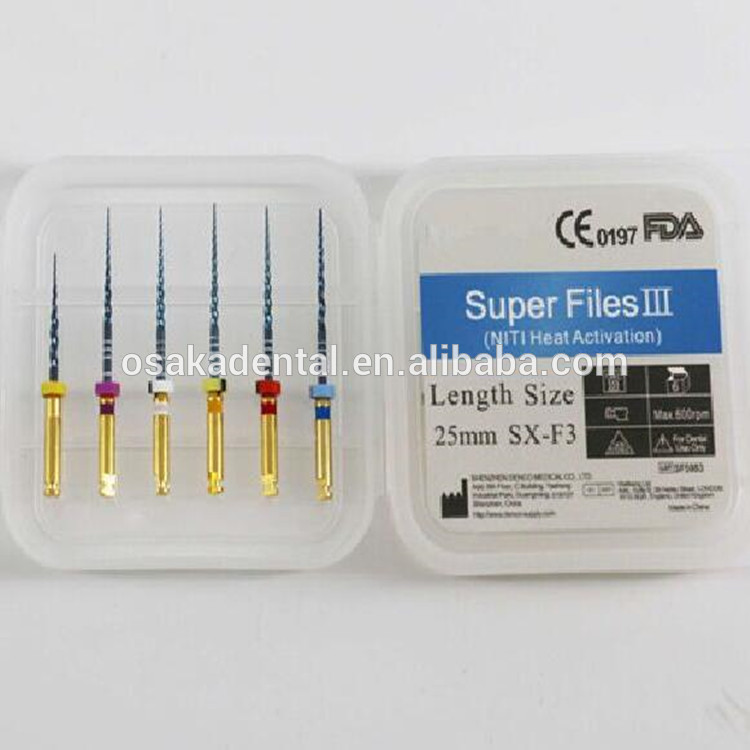 A Osakadental العلامة التجارية الأسنان الأزرق Niti Activation Protaper Super Files