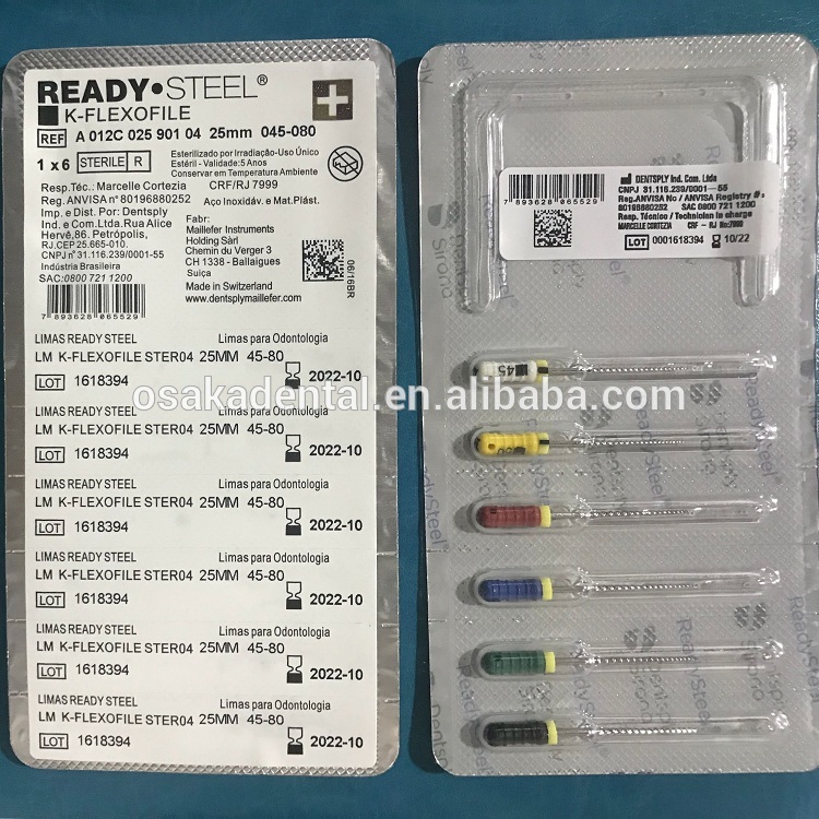 DSB sirona التعبئة ملفات قناة الجذر Flexo قناة / ملفات الأسنان K