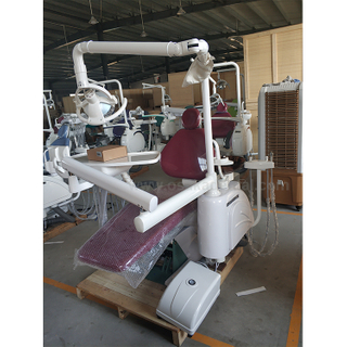 كرسي أسنان مع قشارة لون أحمر