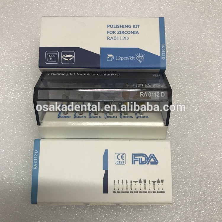 CE / FDA طقم تلميع لزركونيا RA0112D 12pcs / set