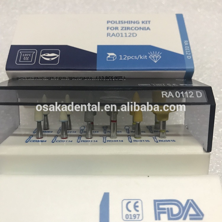 CE / FDA طقم تلميع لزركونيا RA0112D 12pcs / set