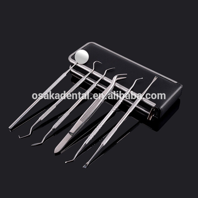 أداة طب الأسنان 6 قطع مجموعة واحدة مع حقيبة التعبئة